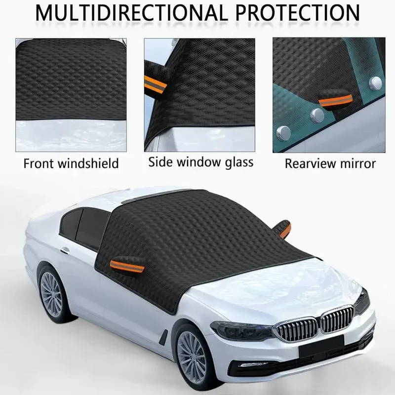 

Car Windshield Cover For Ice And Snow Windproof Car Window Guard For Snow With Magnetic And Reflective Strips Car Front Window