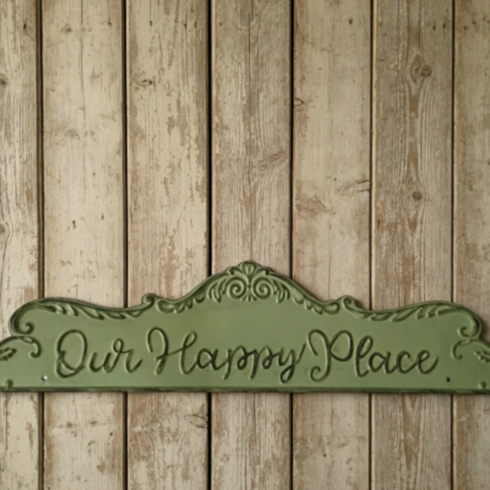 Decorative Metalwall Plaque French-Style Metal Wall Sign House Decoration Cursive Lettering Arched Top