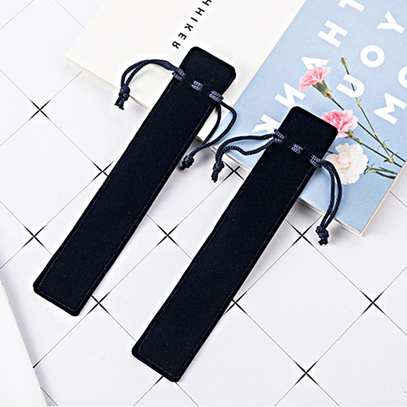 5 Pcs/set Crystal Pen Flannel Pen Bag Double-sided Thickened Bunched Pen Bags Gift Pen Pencil Cases Packing Box School Supplies
