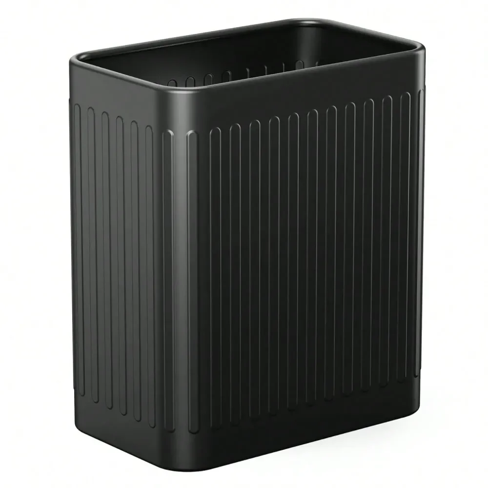 

Bathroom Trash Can, 2.1 Gallon Black Bathroom Garbage Can, Stainless Steel Waste Basket For Office, Under Desk, Bedroom, Rv, Ma