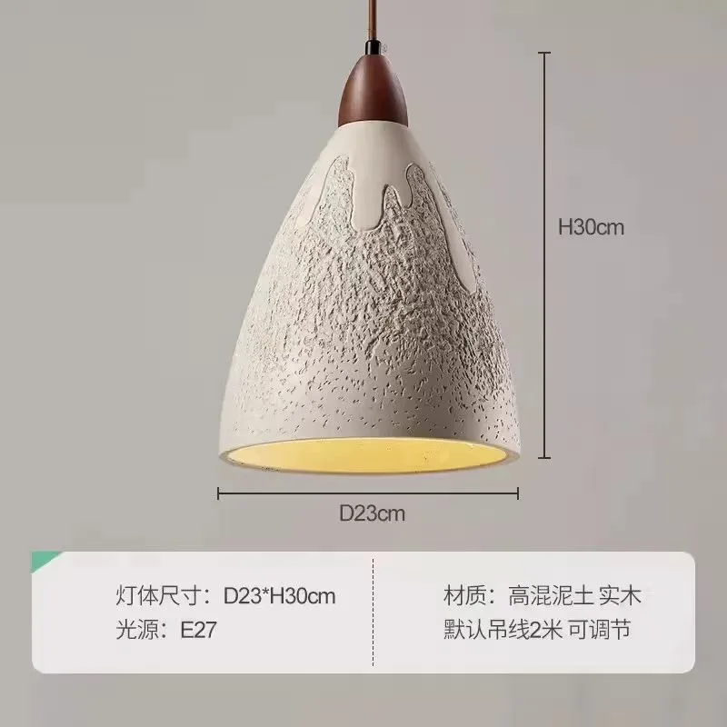 Japanese Retro Pendant Lights Micro Cement Hill Lampshade Bedroom Restaurant Luminaires Tea Room Homestay Dining Lighting Lamps