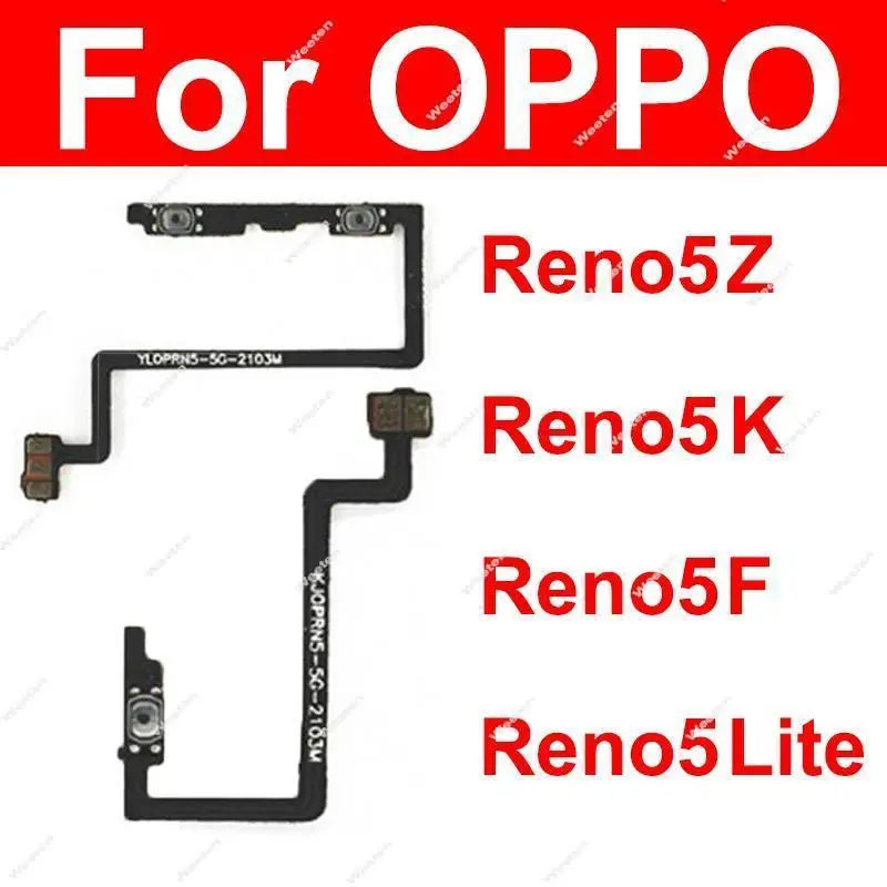 Power Volume Flex Cable For OPPO Reno 5Z 5K 5F 5 Lite 5G Side Button Power Volume Flex Ribbon Replacement