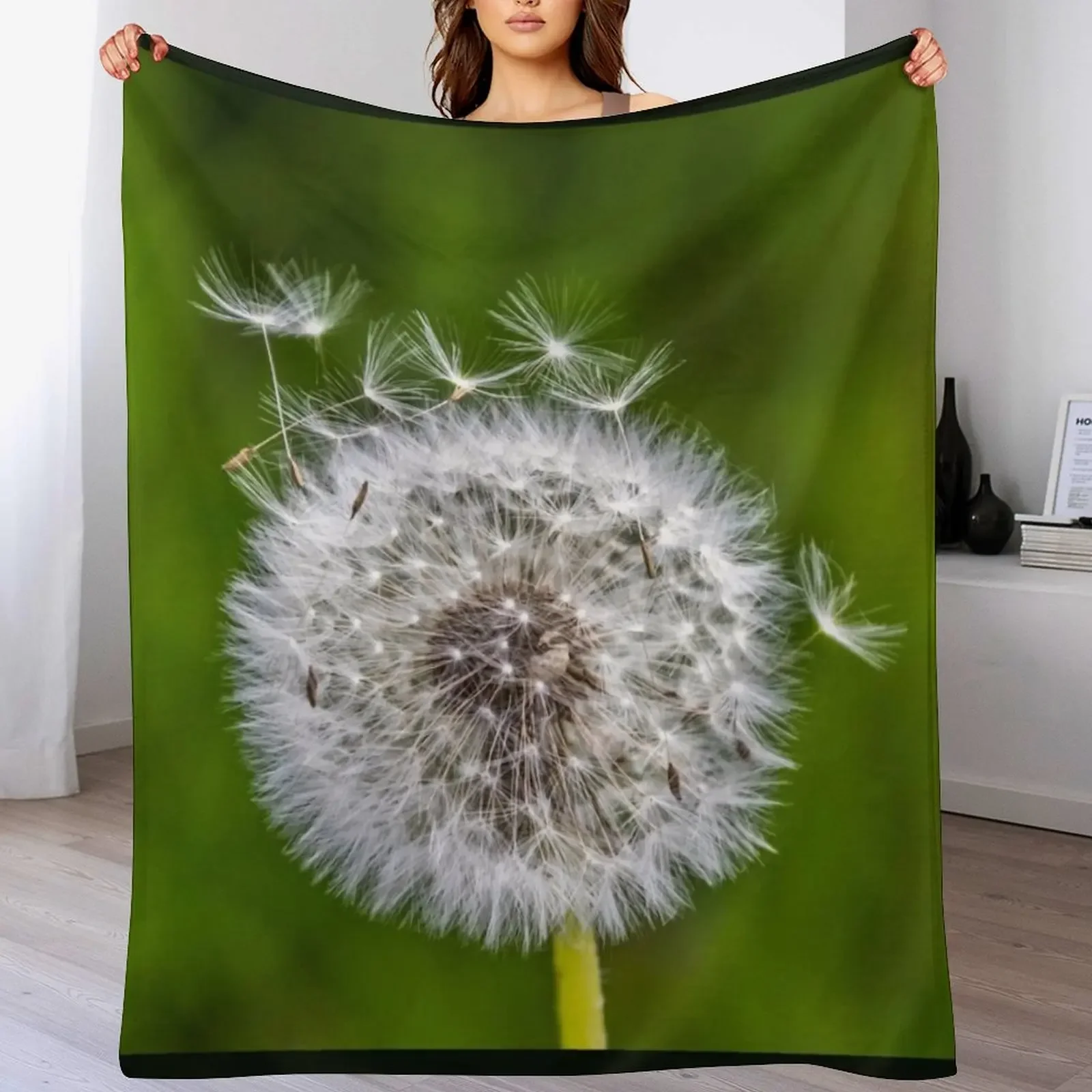 Gift idea dandelion photo Throw Blanket warm for winter Flannel Tourist Vintage Blankets