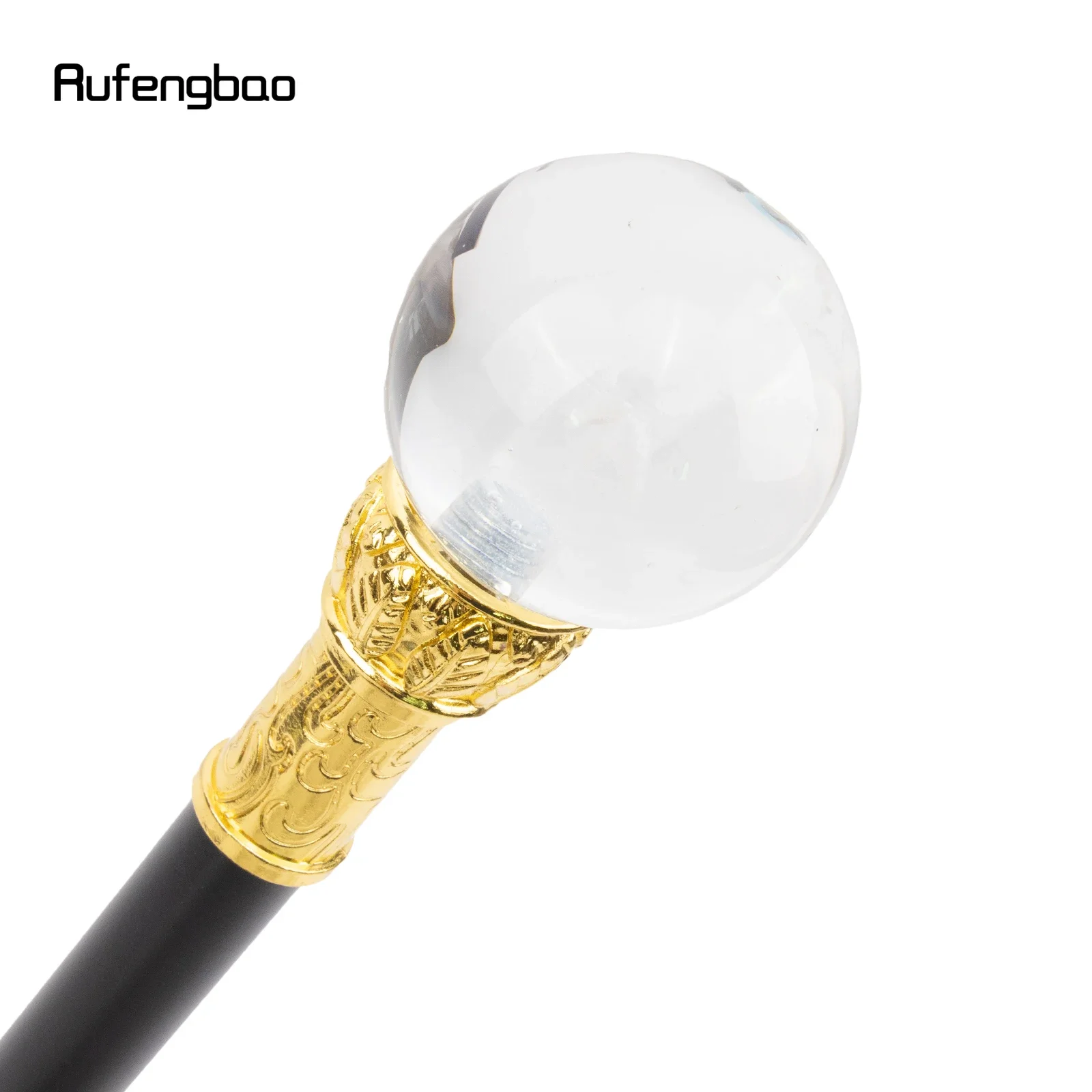 Transparent Resin Ball Walking Cane Fashion Decorative Walking Stick Gentleman Elegant Cosplay Cane Crosier 94.5cm