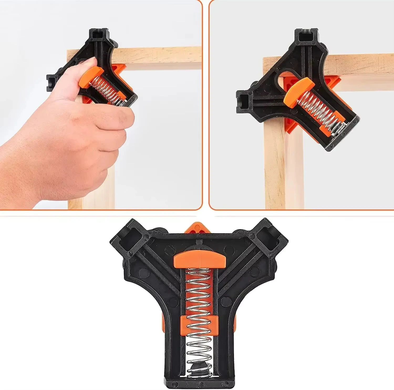 4PCS 90 Degree Angle Clamps Woodworking Corner Spring Clip Right Angle Clips Fixer Tools Adjustable Hand Tools Furniture Fixing