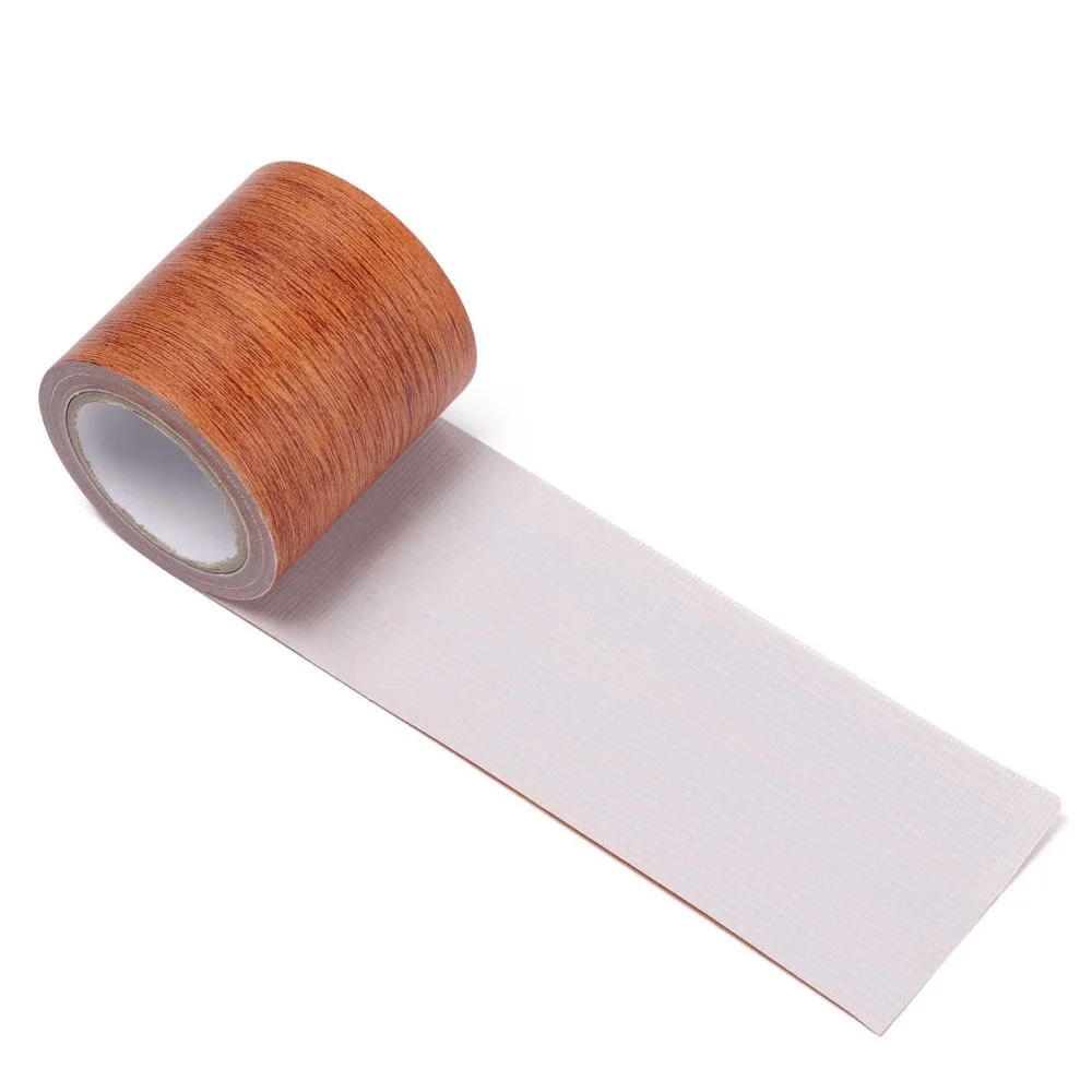 5M/Roll Self-adhesive Furniture Repair Tape DIY Mildew-proof Door Decals Waterproof Wood Grain Floor Renovation Sticker