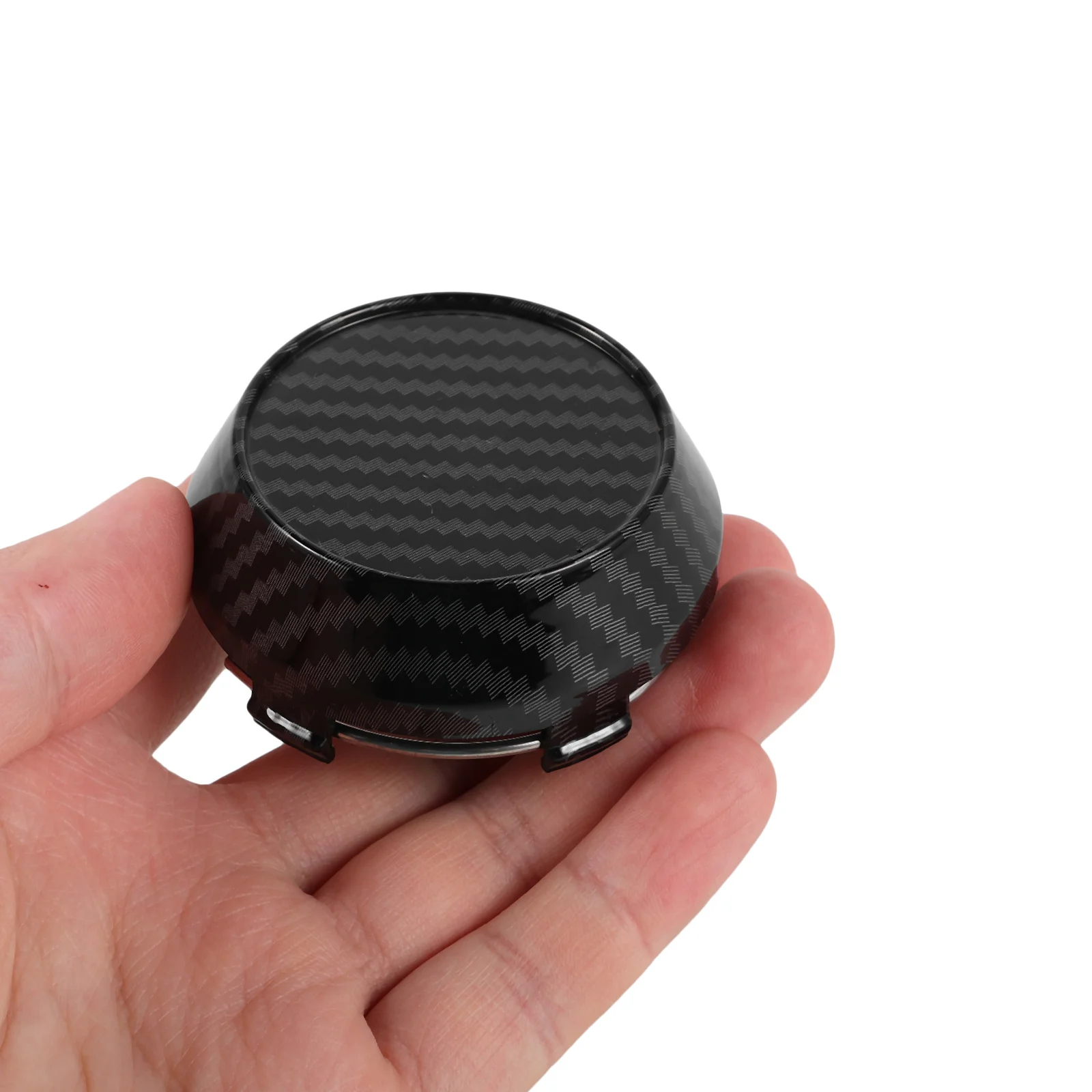 

4pcs Carbon Fiber Wheel Hub Covers 60Mm Convex Design For Universal Car Models Advanced Printing Realistic Texture Lightweight