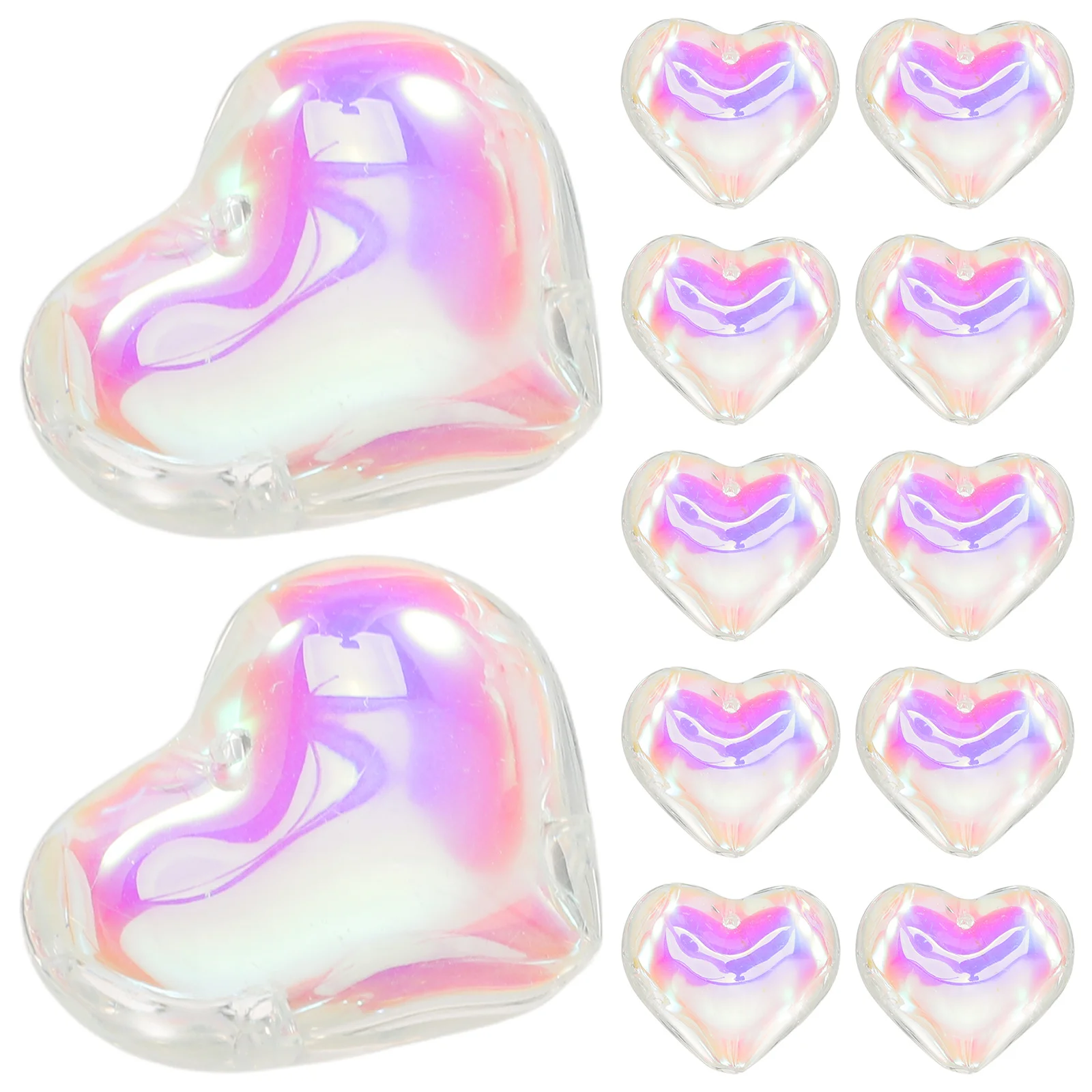 

16Pcs Heart Suncatcher Glass Hanging Ornaments Romantic Heart-Shaped Window Garden Decor Valentine Wedding Christmas Tree