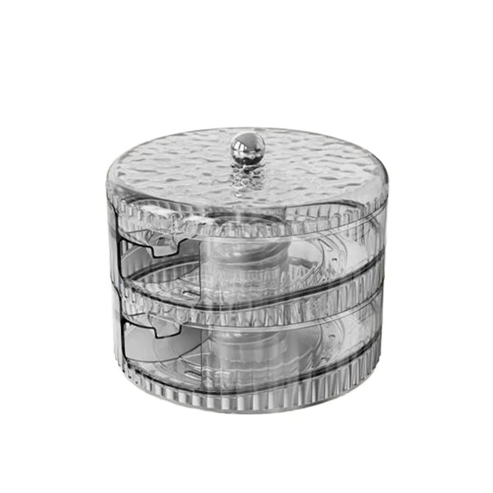 

Practical Plastic Rolling Egg Storage Box Transparent Round Egg Holder Large Capacity Space Saving Egg Protector for Pantry