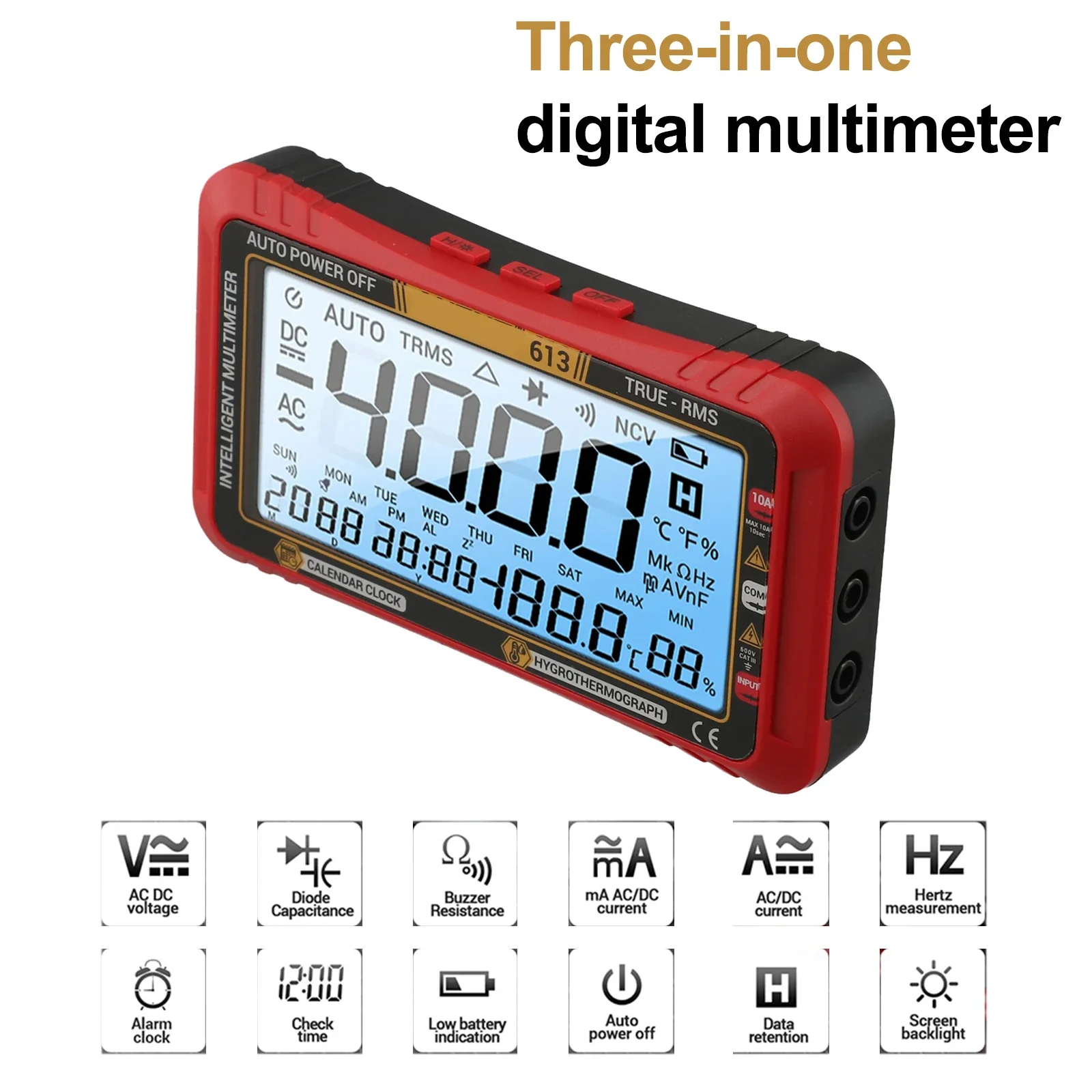 Digital Multimeter Voltage Tester 4000 Counts with Data Hold Low Battery Indicator and Backlight Functionality