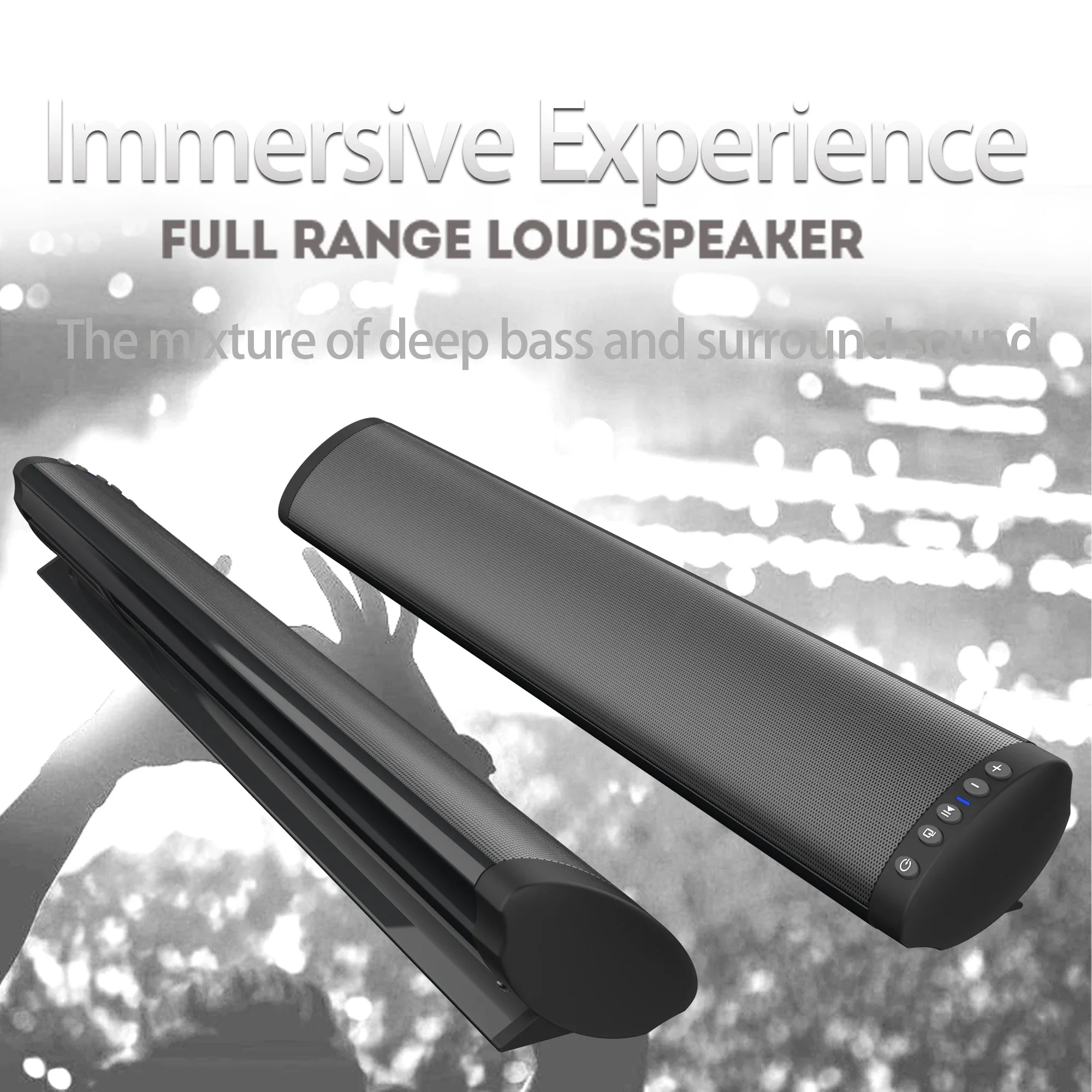 Imagem -05 - Soundbar sem Fio Bluetooth com Subwoofer Som Poderoso e Rádio Blaster Bar Alto-falante de Áudio para tv pc Computador Parede Eco Home Theater