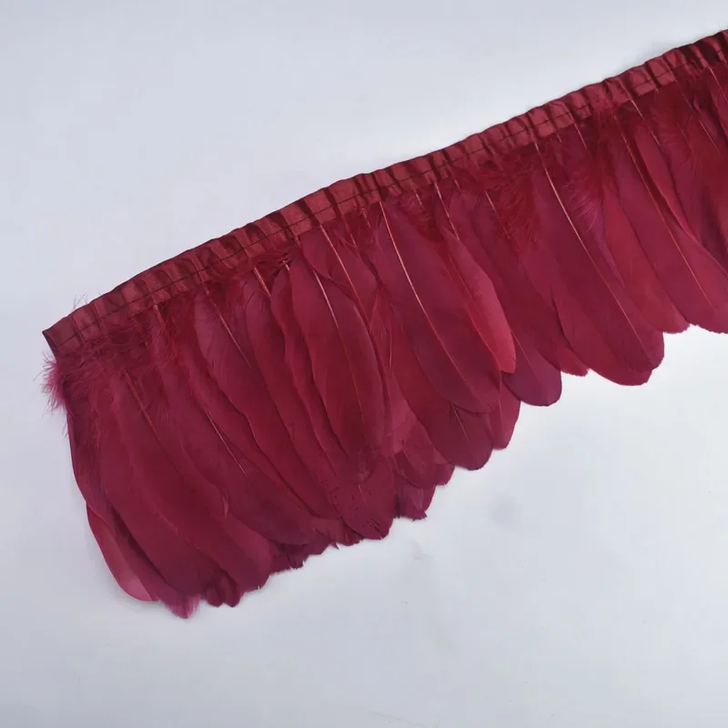 2 Yards Gefärbte Gänsefeder-Borte Kleidung Nähen Feder-Dekoration Federn für Kleidung zur Schmuckherstellung Plumas Federn Borte – Detail 5