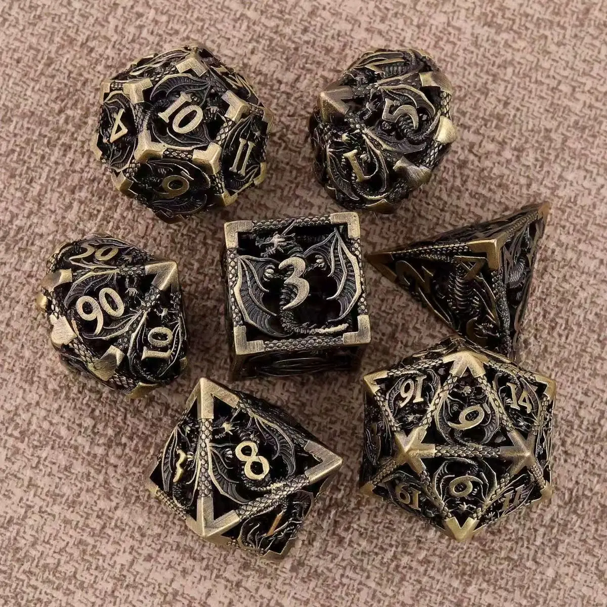

Полые металлические кубики, набор многогранных кубиков Dragon, острые кубики для ролевых игр Dungeons and Dragons и настольных игр, набор кубиков DND