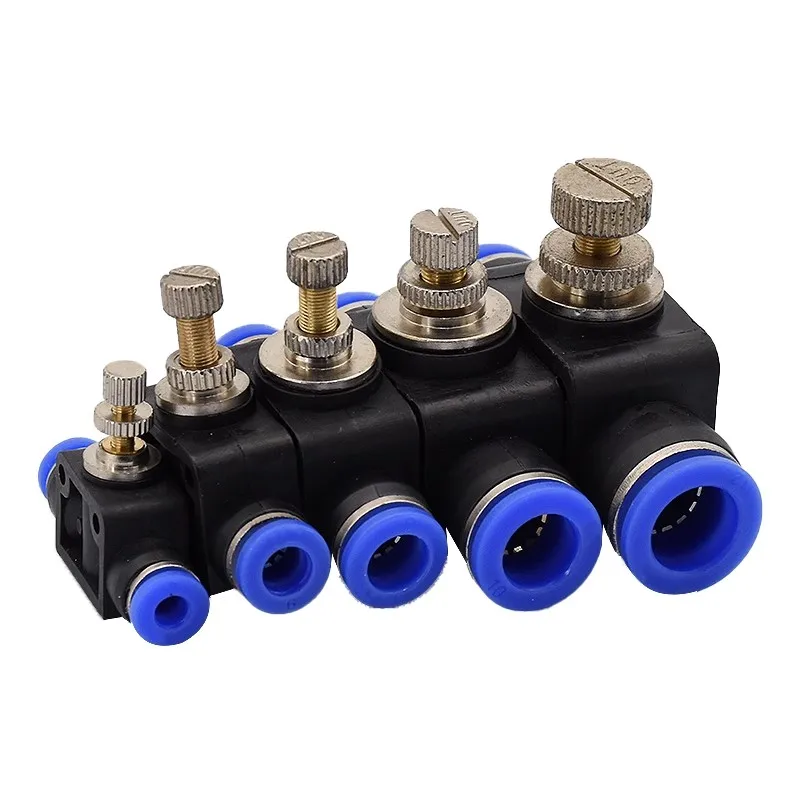 HVFF SA Air Manual Valve 4mm 6mm 8mm 10mm 12mm Pneumatic Push In Quick Joint To Turn Switch Manual Current-limiting Valve