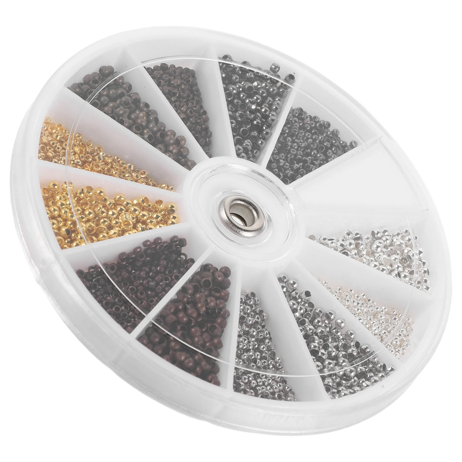 

3000Pcs Crimp Beads Copper Jewelry Making Supplies 1.5mm 2.0mm Easy Use DIY Bracelet Earring Beads for Crafting