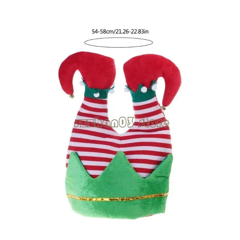 367C Blingbling Elf Hat قبعة عيد الميلاد الجني لاحتفالات الحفلات #6