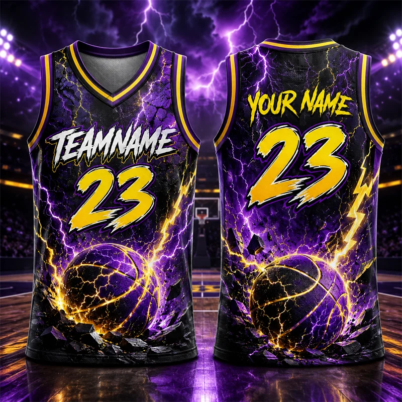 2026 New Customizable Basketball Jersey For Men Fashion Summer Custom Name Team Name Number Tank Tops Loose Quick Dry Vest