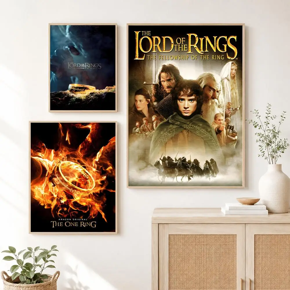 L-Lord O-Of T-The R-Rings Anime Poster Self-adhesive Art Waterproof Paper Sticker Coffee House Dorm Room Wall Decor