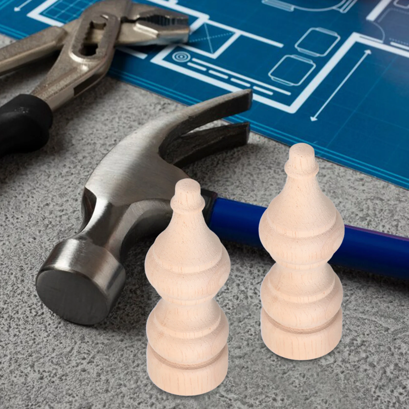 

2pcs Unpainted Wood Carved Roman Column Pillars Solid Natural Wood Decorative Columns For Living Room Bedroom Staircase Diy Home