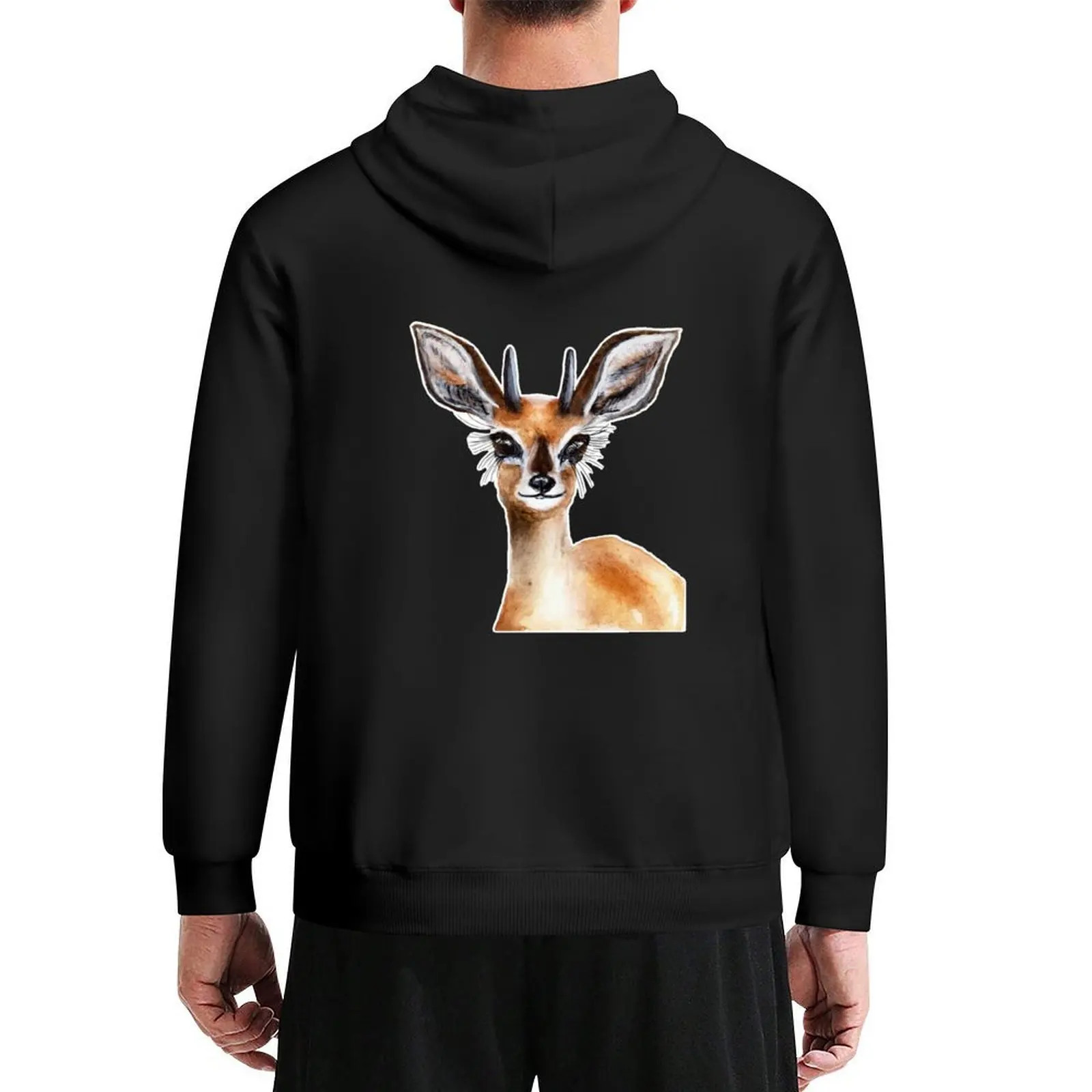 

Steenbok Antelope watercolour painting Hoodie hooded shirt men clothes men's coat mens clothing pullover hoodies