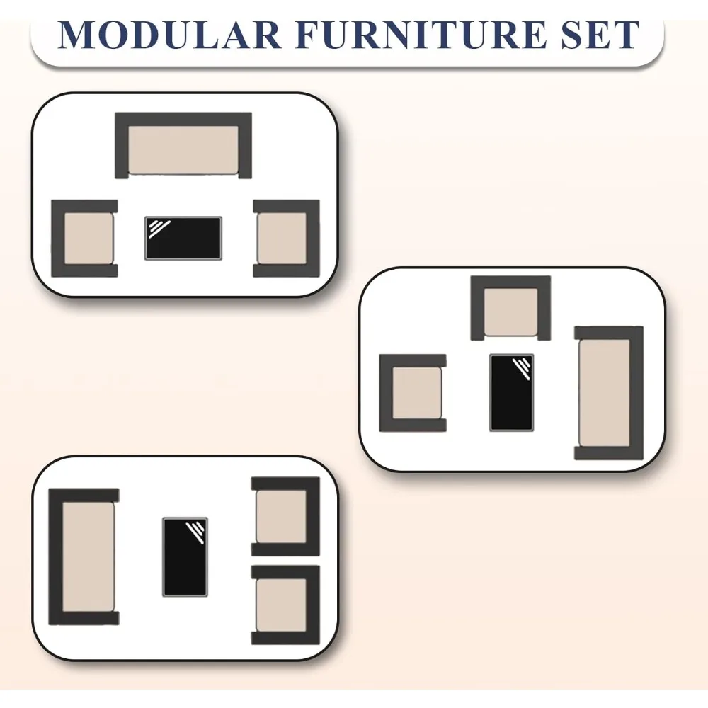 طقم أثاث شرفة مكون من 4 قطع من أثاث شرفة الروطان الخارجي مع كراسي الروطان المبطنة وطاولة زجاجية #6