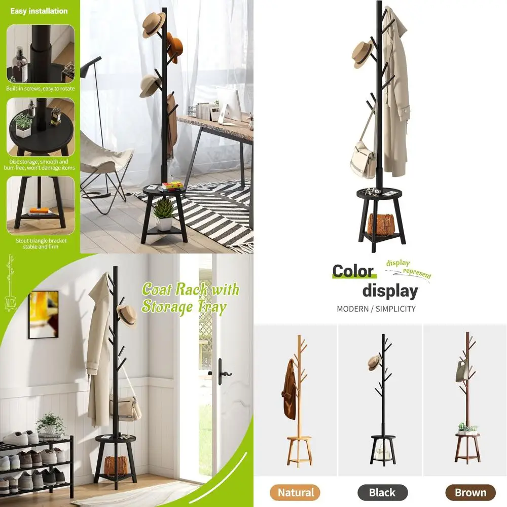 Bamboo Coat Rack Wi…