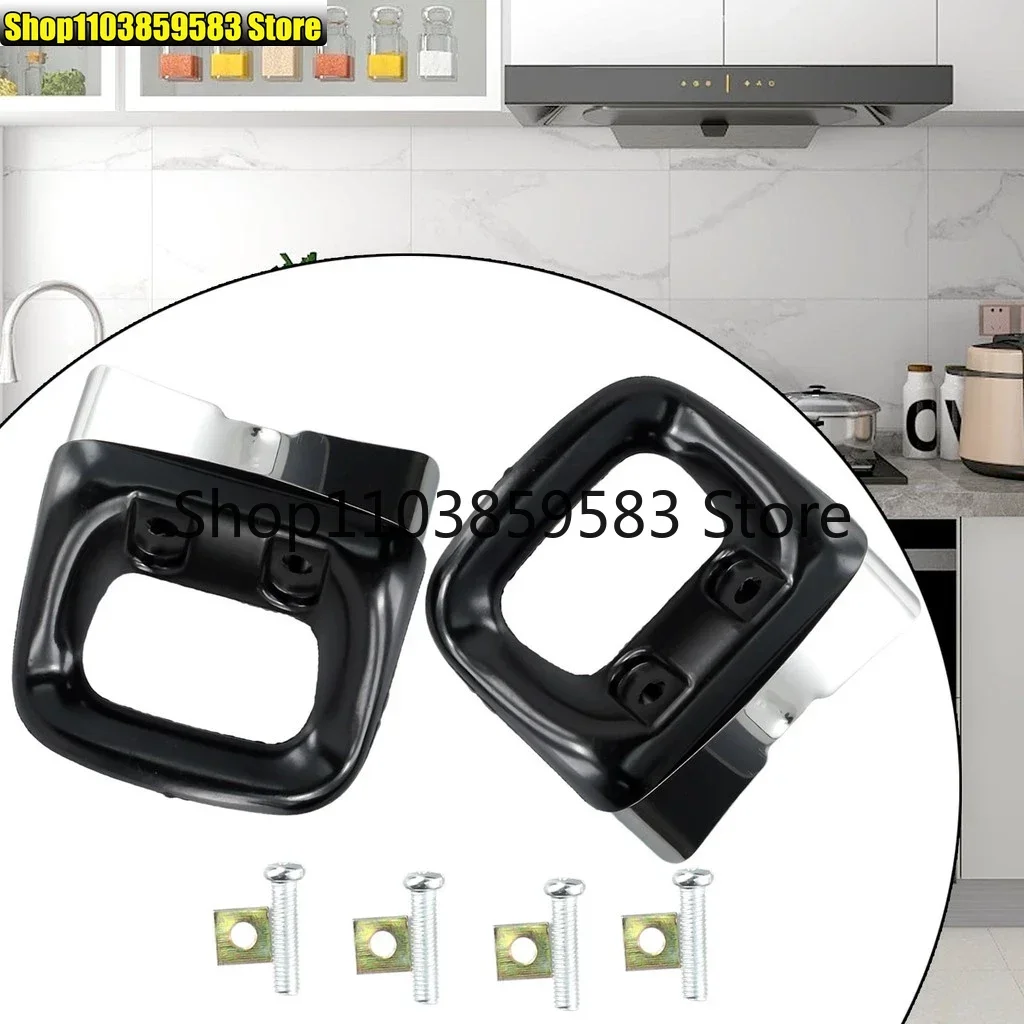 2Pcs Black Pot Side Handles For Pressure Pan Cooker Steamer Sauce Pot Ear Replacement Single Hole Short Side Handle Cookware