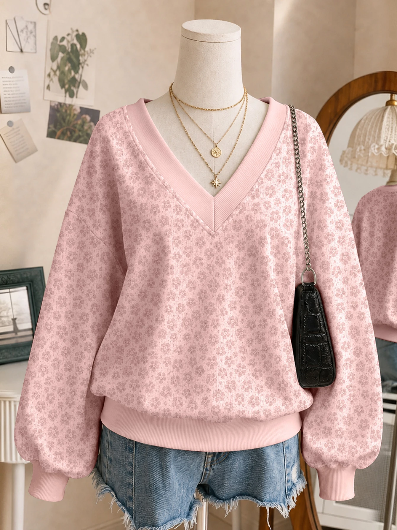 Men Women Fake Two Piece Sweatshirt Preppy Style Striped V Collar Polo Shirt Long Sleeve Loose Casual Pullover Tops Plus Size