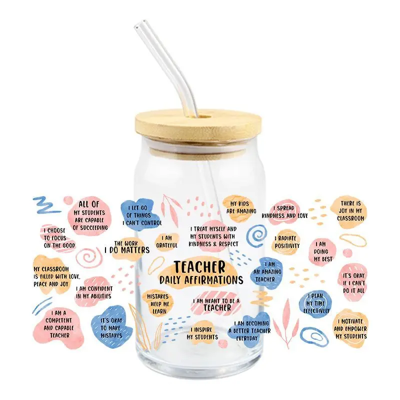 

DTF Cup Wraps Transfer Sticker 3D UV Transfer Design Wraps For Bottle Mug Cup Brand Custom Decals Easy To Use