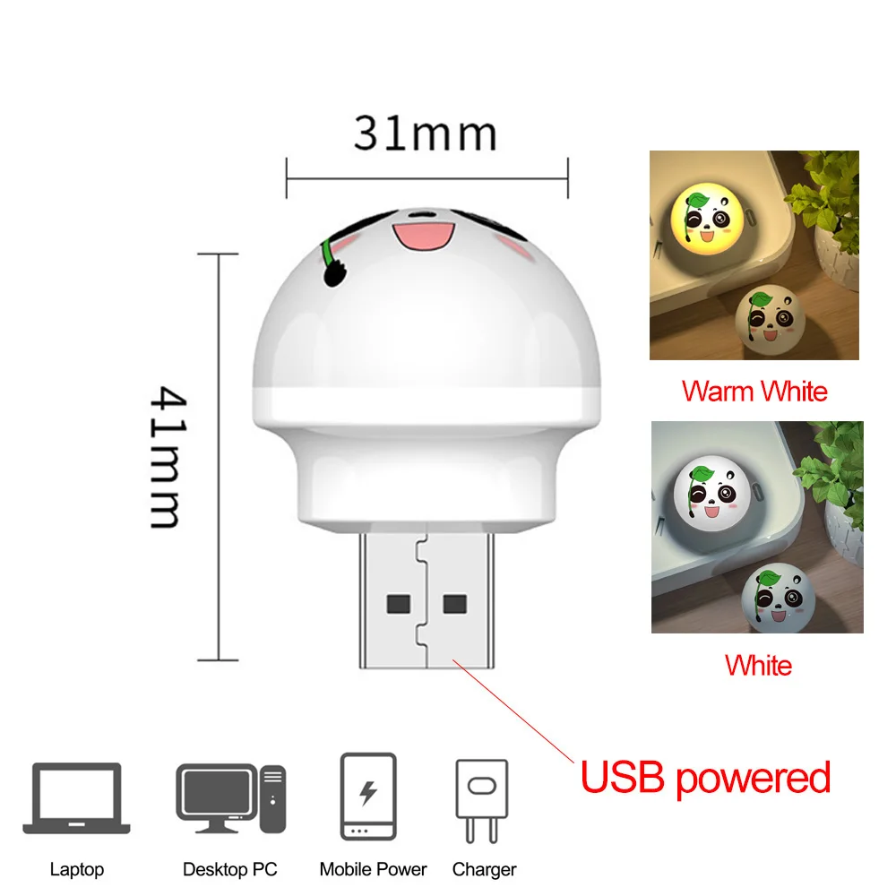 USB Plug Lamp 5V Super Bright Eye Protection Book Light Cartoon Anime  Computer Mobile Power Charging  Reading Light Night Light