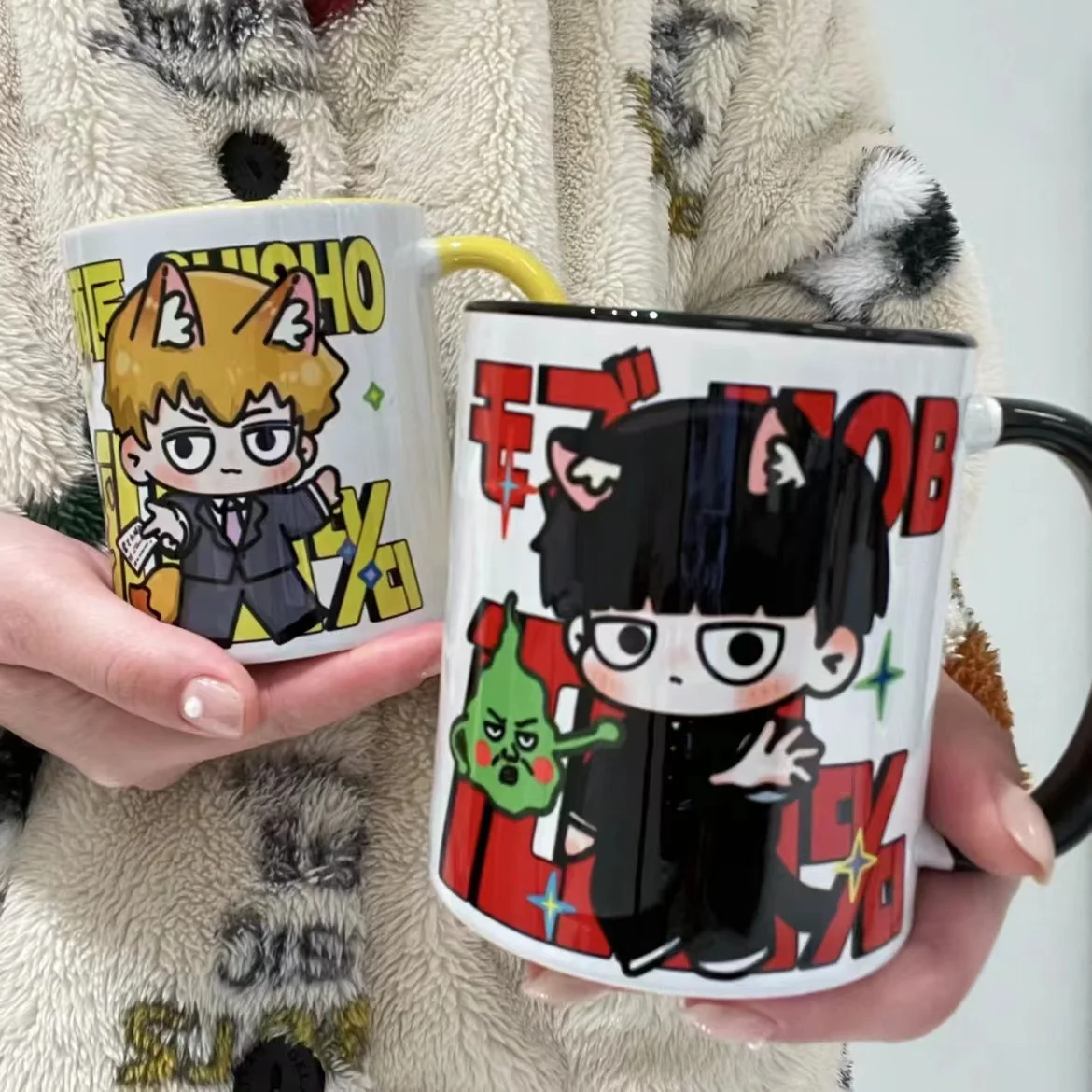 MOB Mug 350ml Milk Mug Cup Mob Psycho 100 Anime Peripheral Cartoon Water Glass Adults Kids Drinking Cup Brush Pot Decor Gifts