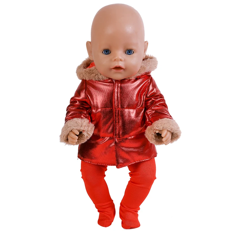 Jaket Bulu Angsa untuk Boneka 17 Inci 43-46Cm Baju Boneka Anak Perempuan Amerika Pakaian Bayi Baru Lahir Musim Dingin Mantel Hangat + Legging Hadiah Anak