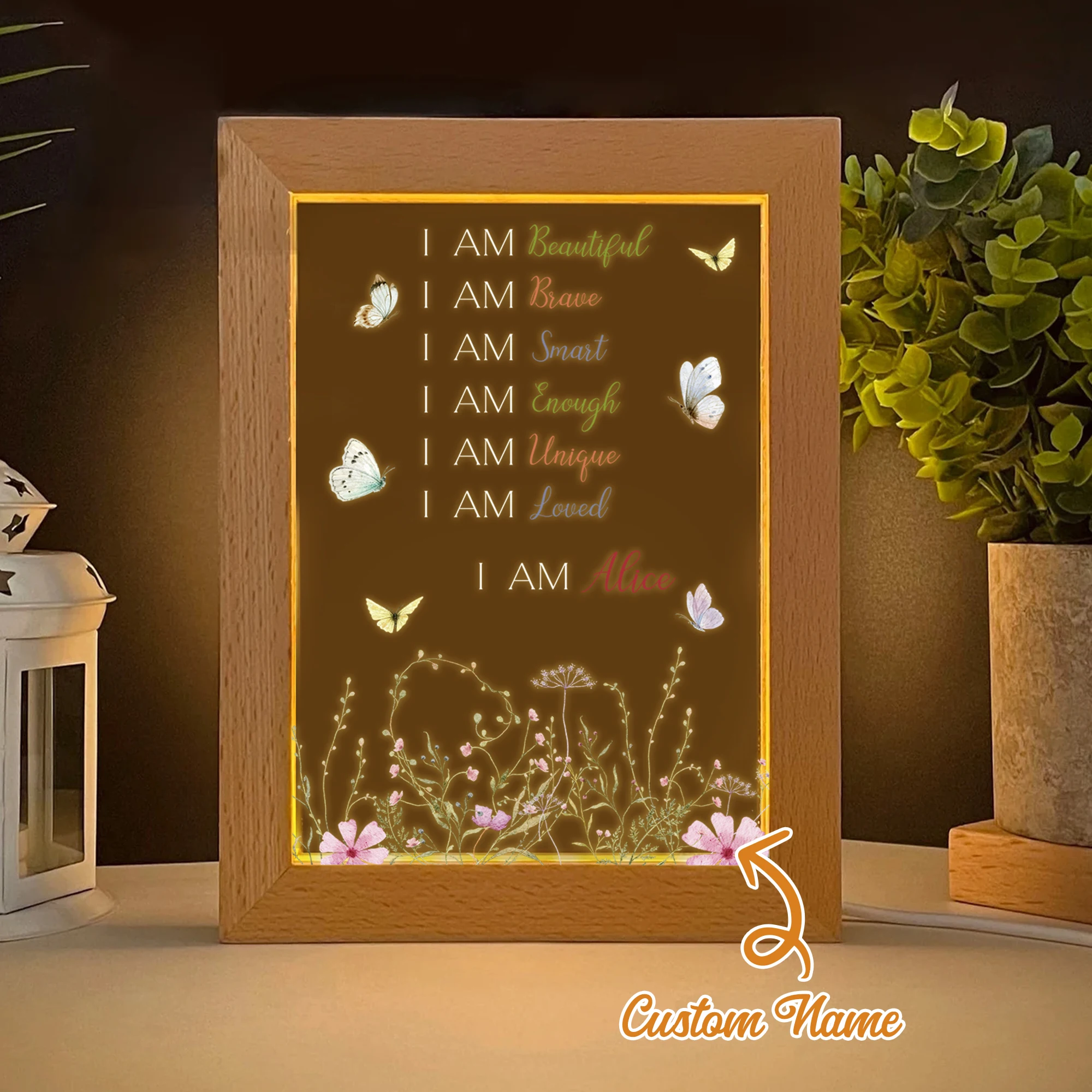 

Famous Quotes Customized Name LED Night View Photo Frame Personalized Gifts Family Living Room Bedroom DiningRoom HomeDecoration