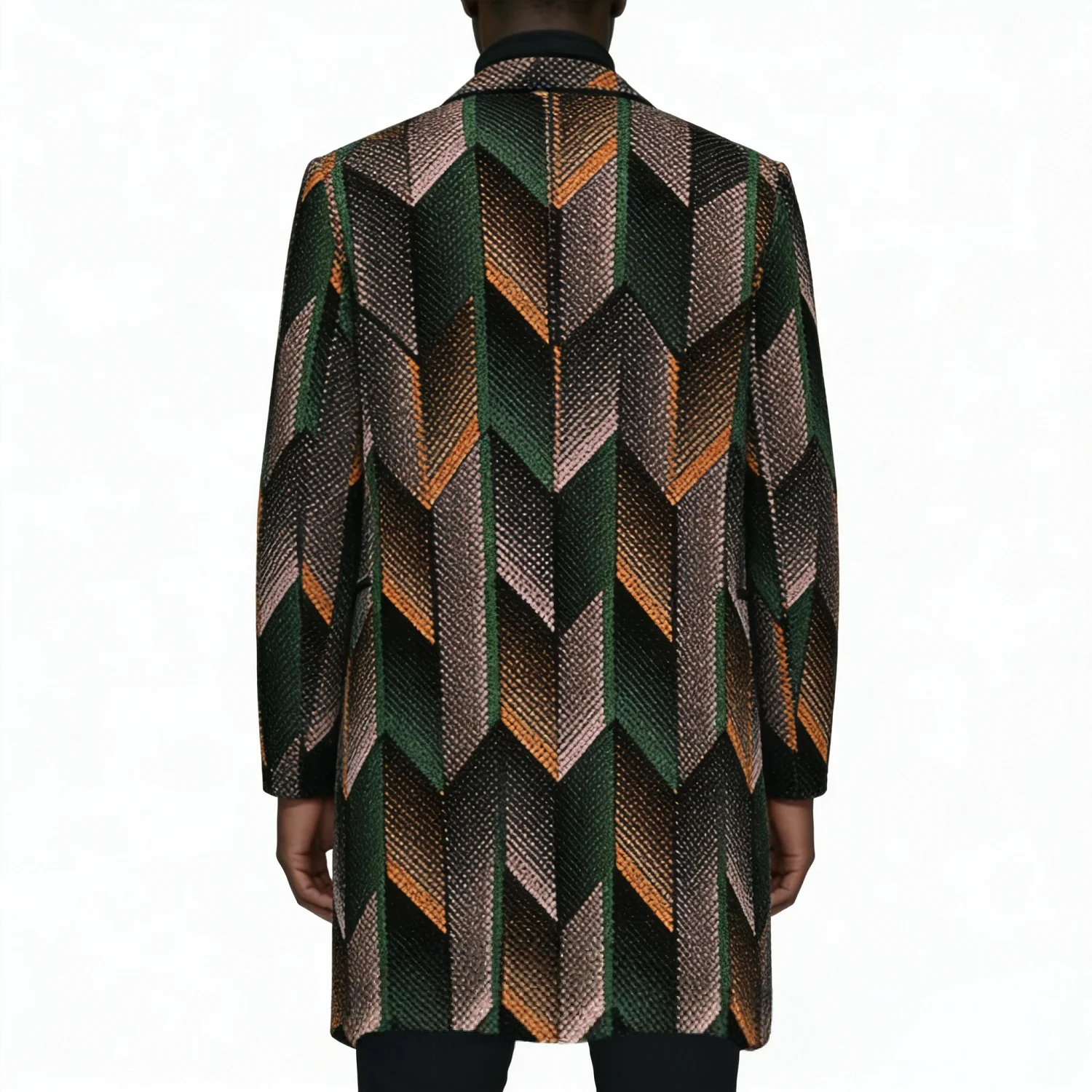 معطف واق من المطر للرجال بنمط فني مصمم معطف غير رسمي بدلة طويلة سترة أزياء أفريقية للرجال مبطنة