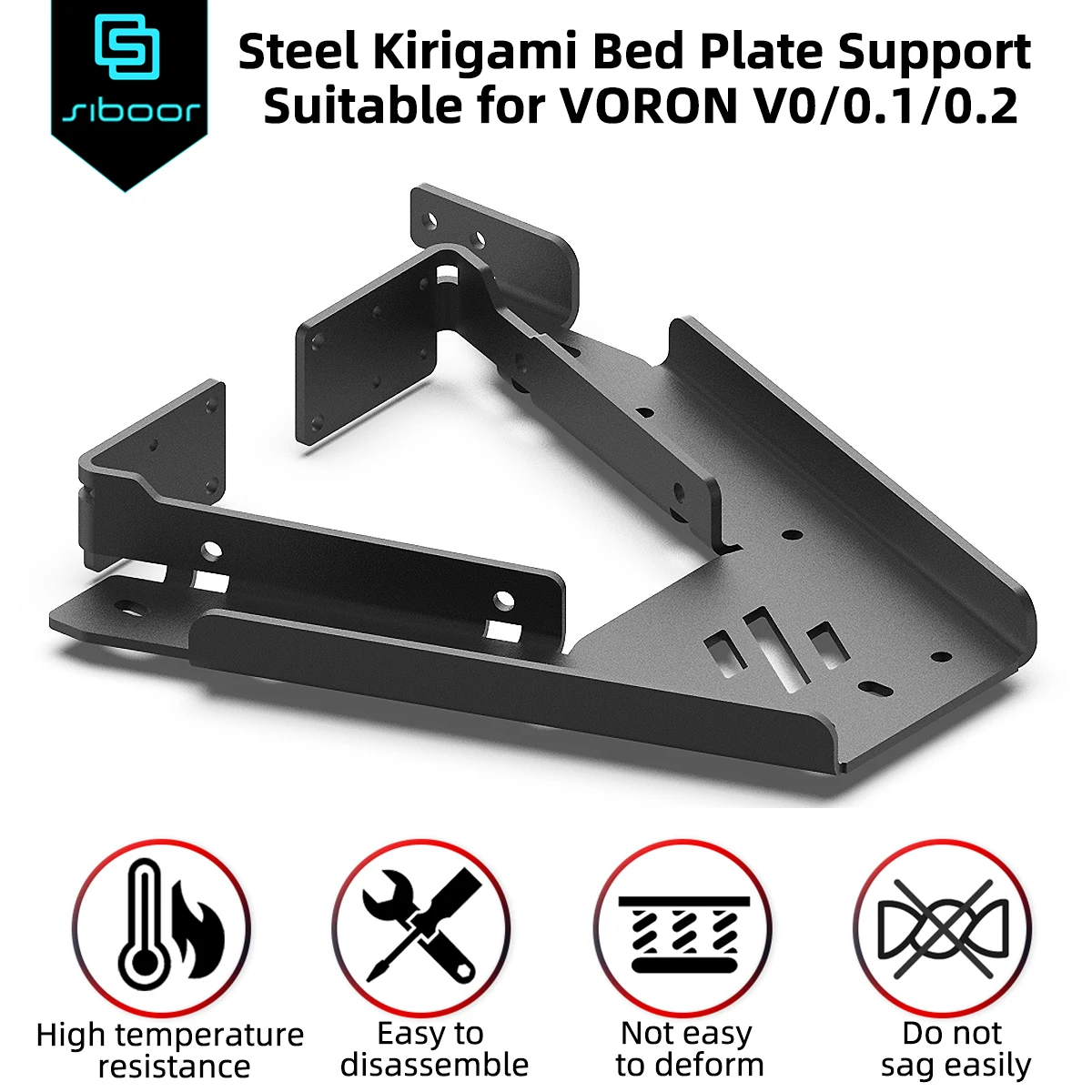 V0 V0.1 V0.2 Voron 0.2 3D Printer Steel Kirigami Bed Plate Support for Voron 0.2 3D Printer Upgrade Kits