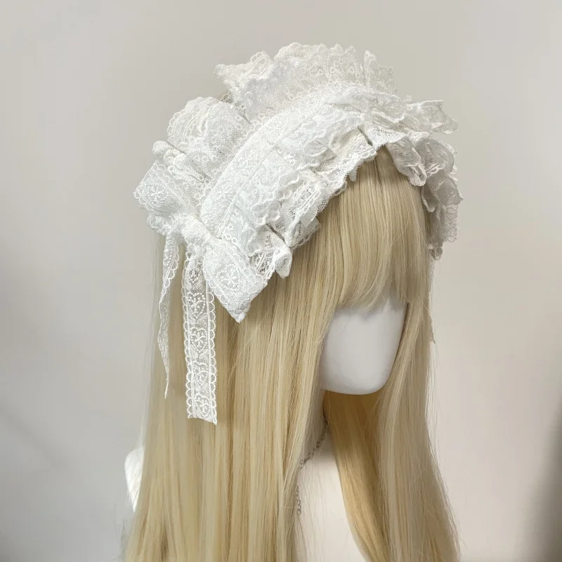 الأصلي اليدوية تنوعا الدانتيل الحجاب عقال Y2K المائية ثقافة فرعية إكسسوارات الشعر لوليتا حفلة الحلو القوس القوطية خوذة