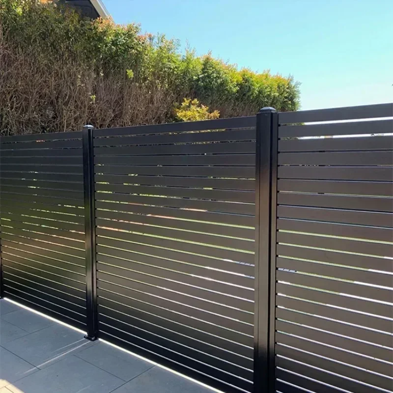 Garden Waterproof Aluminium Horizontal Slat Fencing Screen Louver Fence Panels Garden Fence