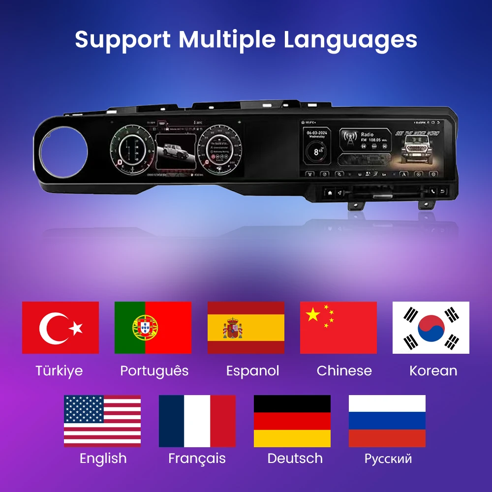 

Автомобильная цифровая приборная панель с ЖК-дисплеем для JEEP Wrangler 2018-2022, виртуальная приборная панель, спидометр, двойной экран, Android автомобильный радиоприемник