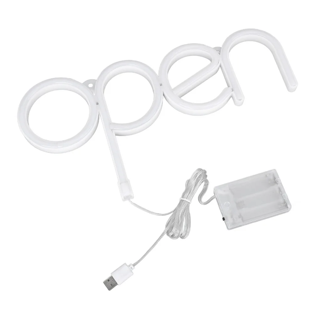 Novelty RGB Neon Open Sign Battery USB Powered PVC Material LED Open Sign 11.34×5.71in Wall Mountable LED Neon Sign Store Front