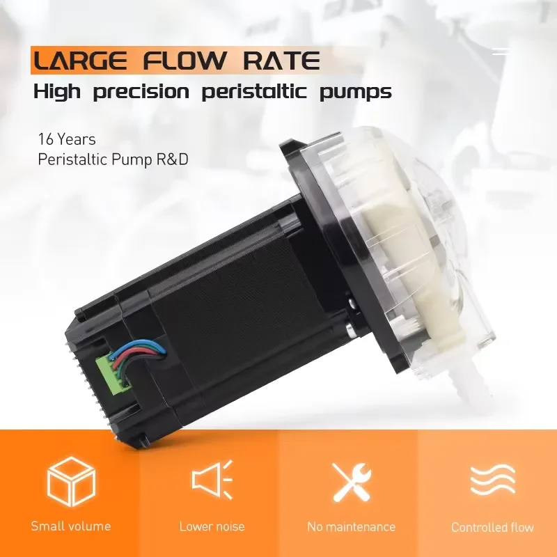 For LEFOO LFP401/ST 24VDC Micro Mini Stepper Motor Pump Quiet Large Flow 350-2750ml/min for Beverage Detergent Peristaltic