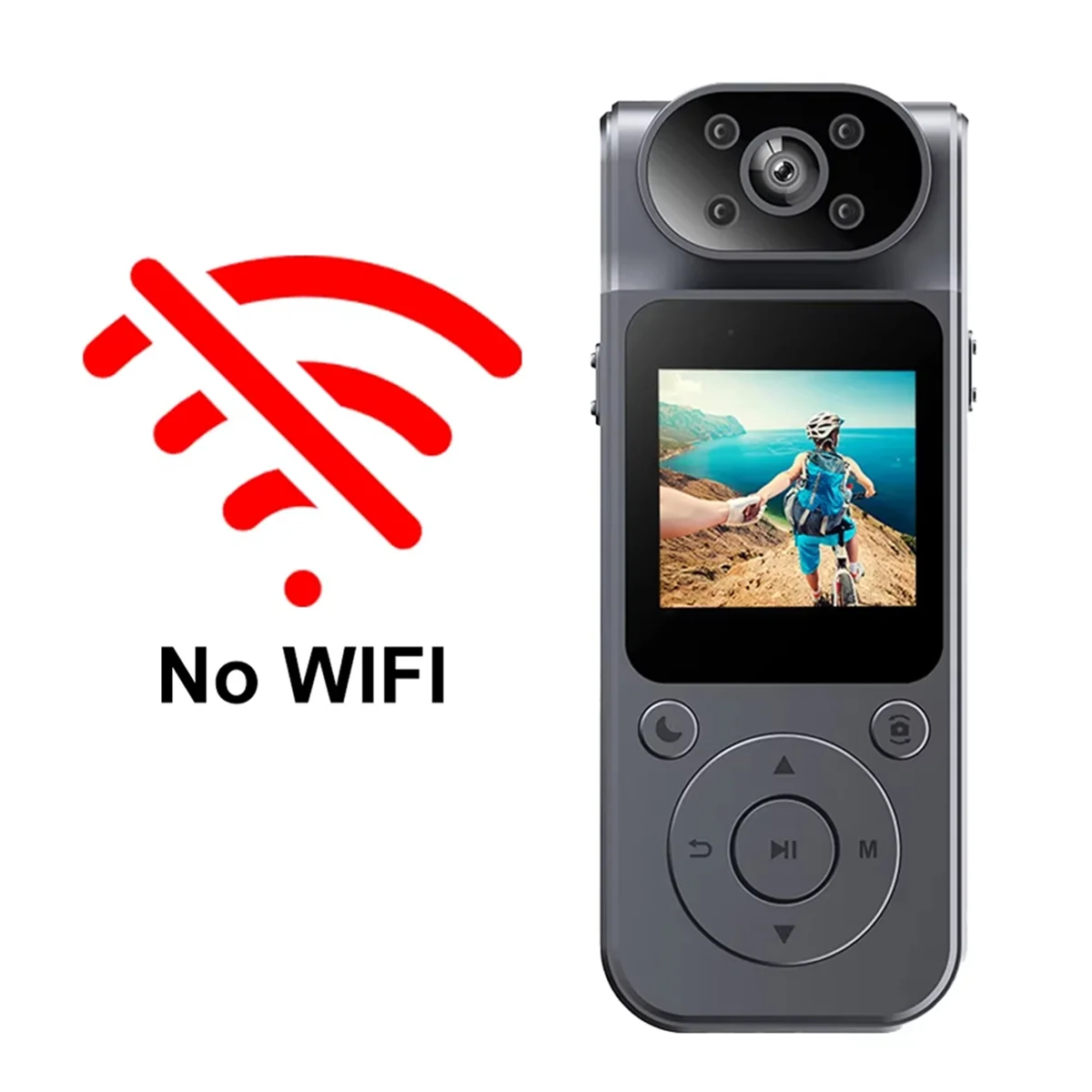 Fotocamera digitale protettiva 1080P con obiettivo ruotabile Fotocamera sportiva Registratore vocale Bodycam per corridori e avventurieri, B-AB01