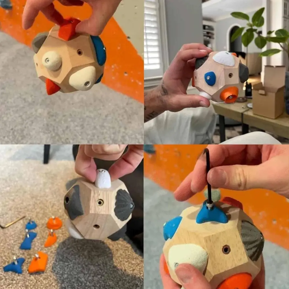 Portable Handcrafted Boulder Block Finger Strength Training Multi-function 3D Rock Climbing Ball Climbing Training Block