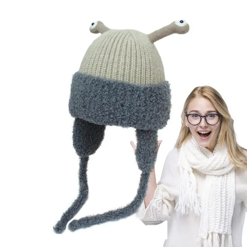 Silly Hat Knitted Winter Hat Knit Beanie Knitted Windproof Soft And Warm Retractable Knit Beanie Speak Out Design With Tentacles