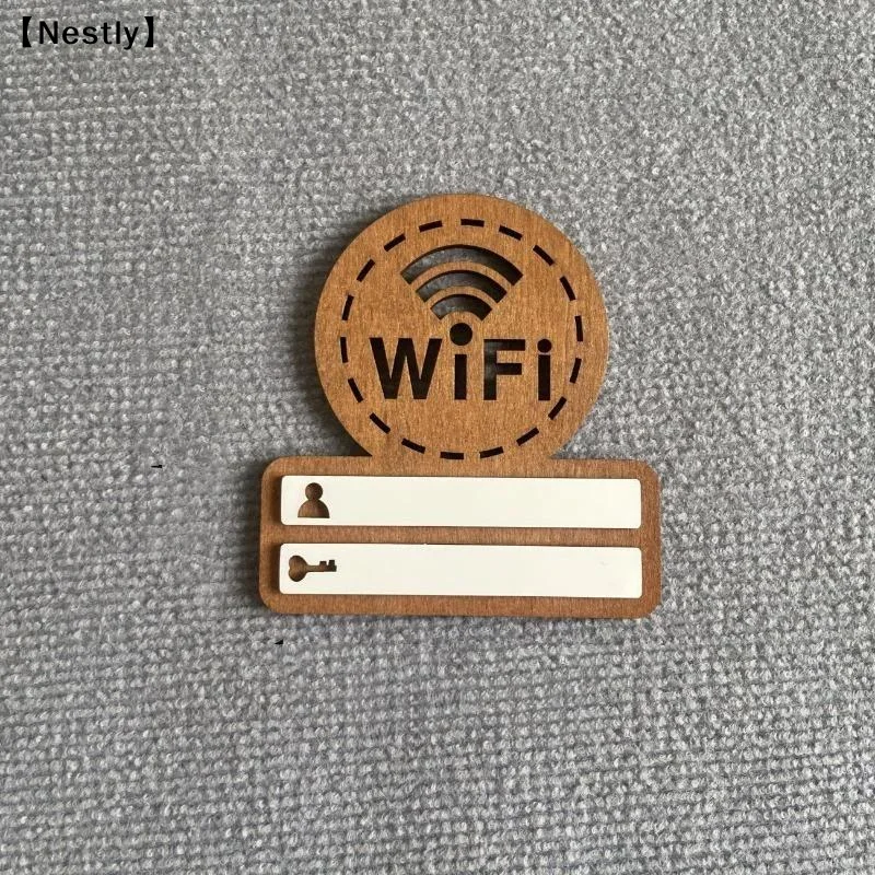 Wooden WiFi Password Sign Wireless Network Handwritten Signboard Wall Hanging Wireless Network Indicator〔Nest〕