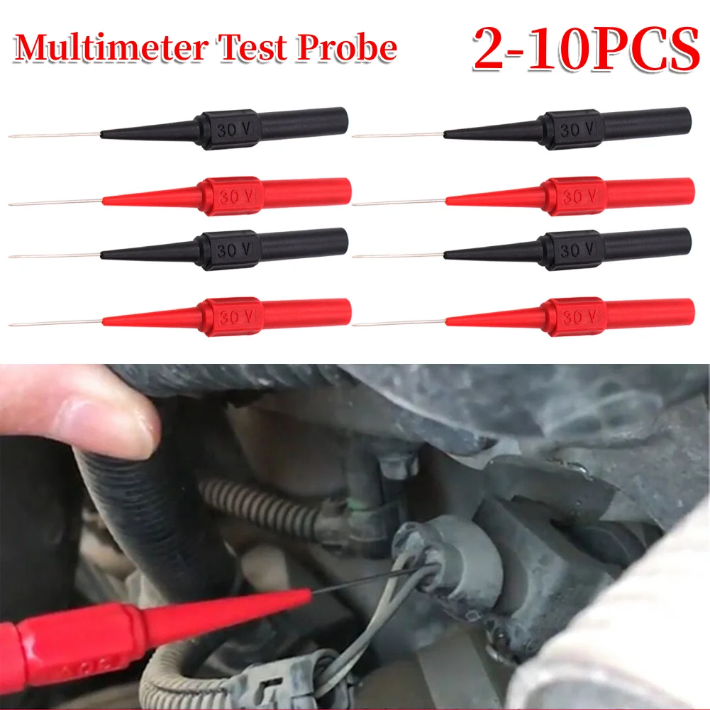 2-10PCS Multimeter Test Probe 0.7mm 30V Car Tip Probes Diagnostic Tools Test Leads Extention Back Piercing Needle Tip Probes ﻿