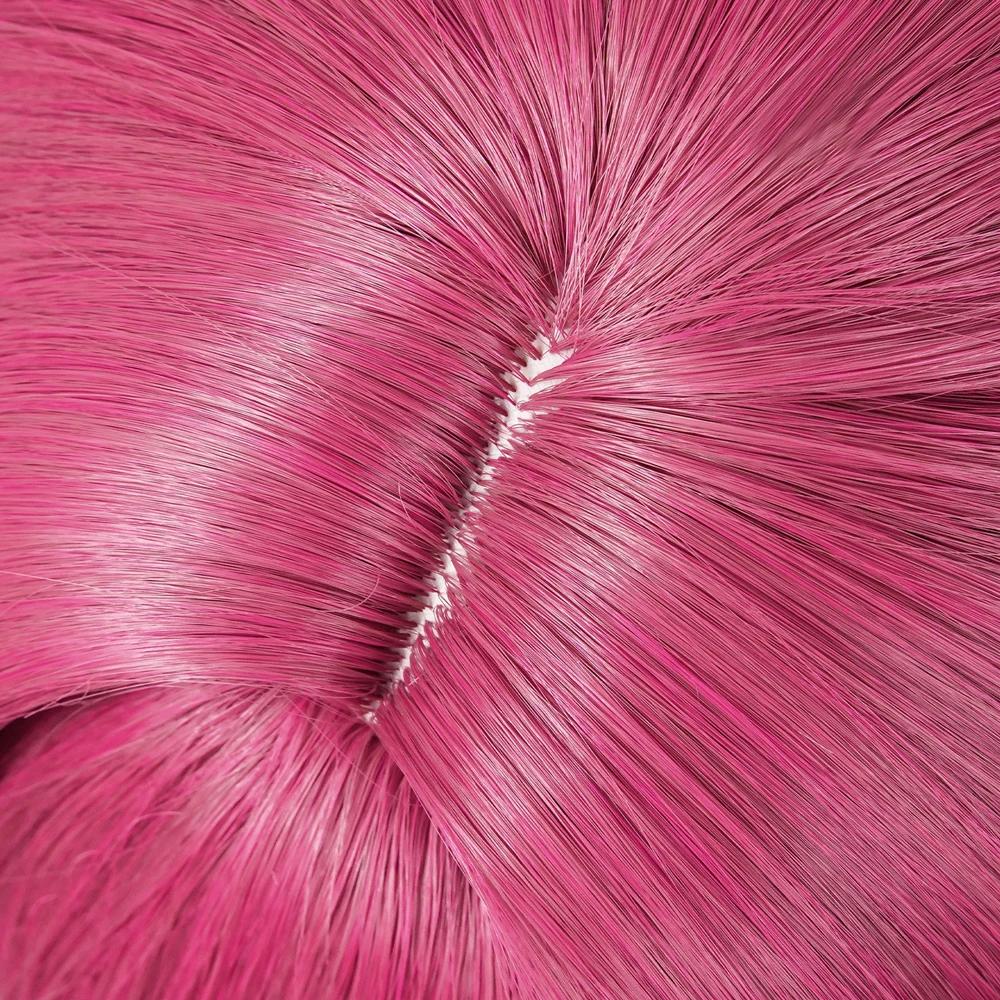 Picture 6: Rose Red Short Straight Synthetic Wigs with Bangs Anime Game Cosplay Fluffy Wig Heat Resistant for Daily Party