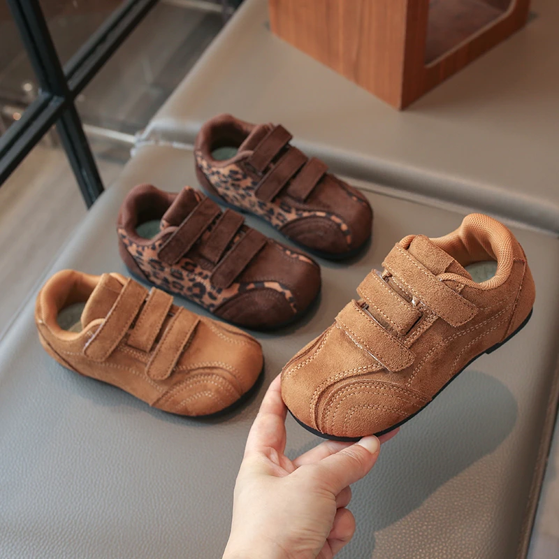 Autumn Fashion Toddler Little Girls Casual Shoes Suede Strap Warm Cozy Comfortable Sports Shoes for School Daily Outdoor Wear