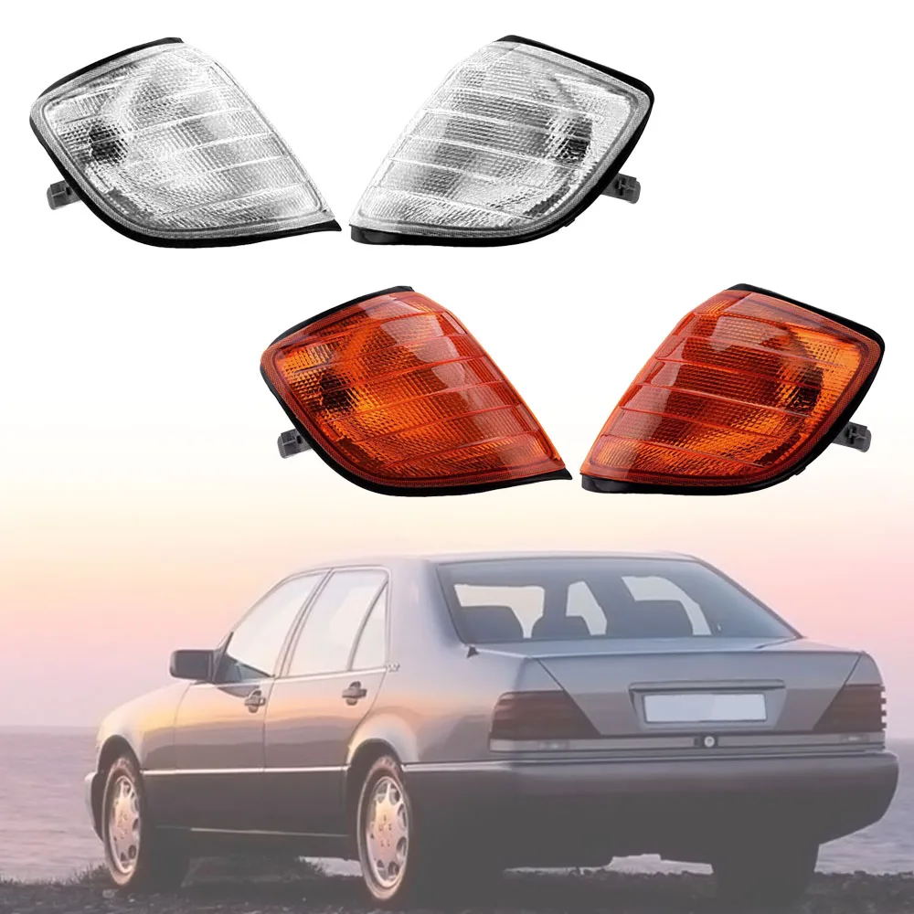 

2pcs Car Front Turn Signal Light Covers For Mercedes Benz S-Class W140 Saloon 1992-1999 1408260543 1408260643