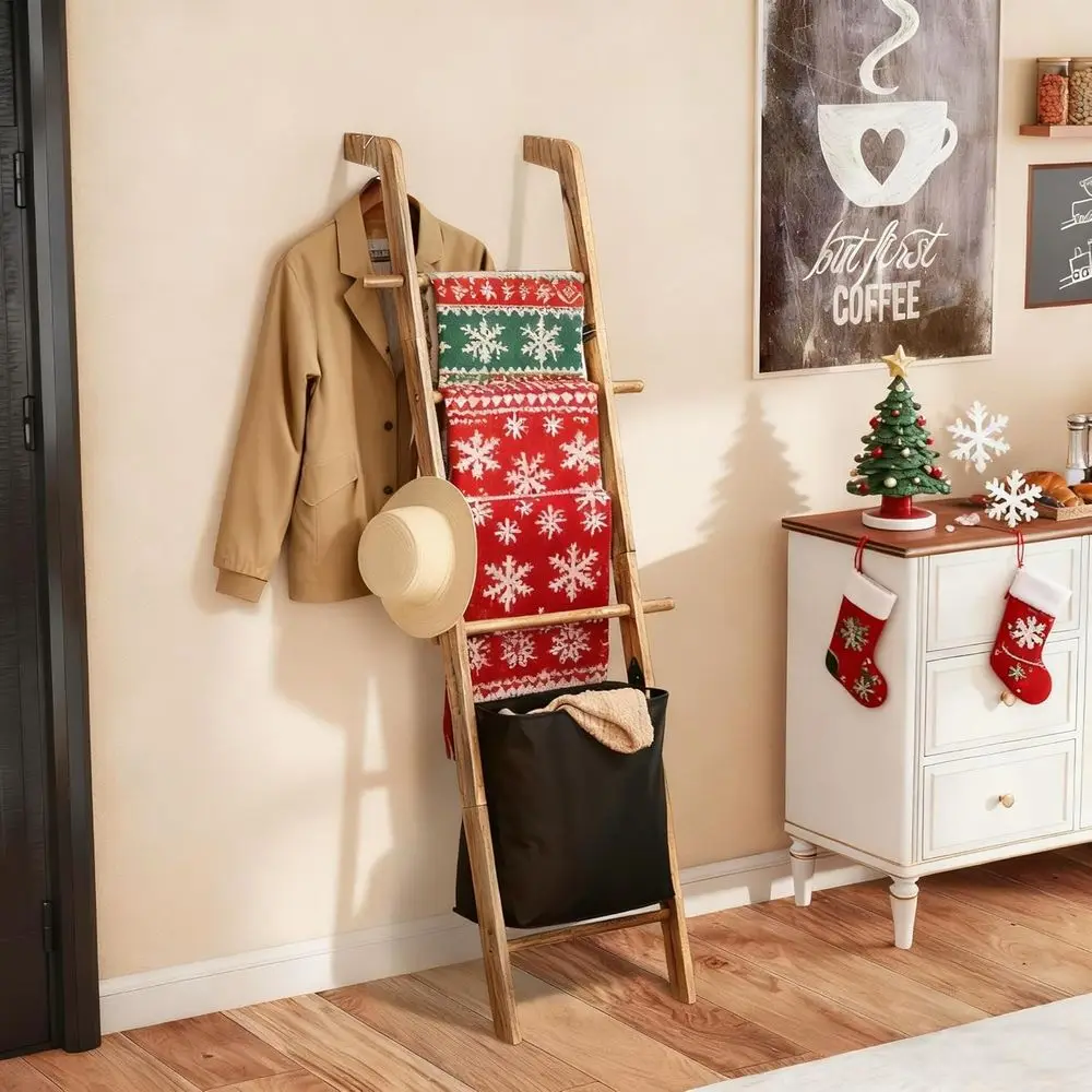 

Деревянная вешалка-лестница в деревенском стиле 67, одеял и полотенец — место для хранения и витрины в спальне, гостиной и ванной