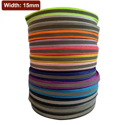 50 Yards/Roll 15mm Sewing Tape For Clothing 8mm Strip Silver Reflective Safety Vest Sew on Ribbon Fabric Blue Red Pink Green